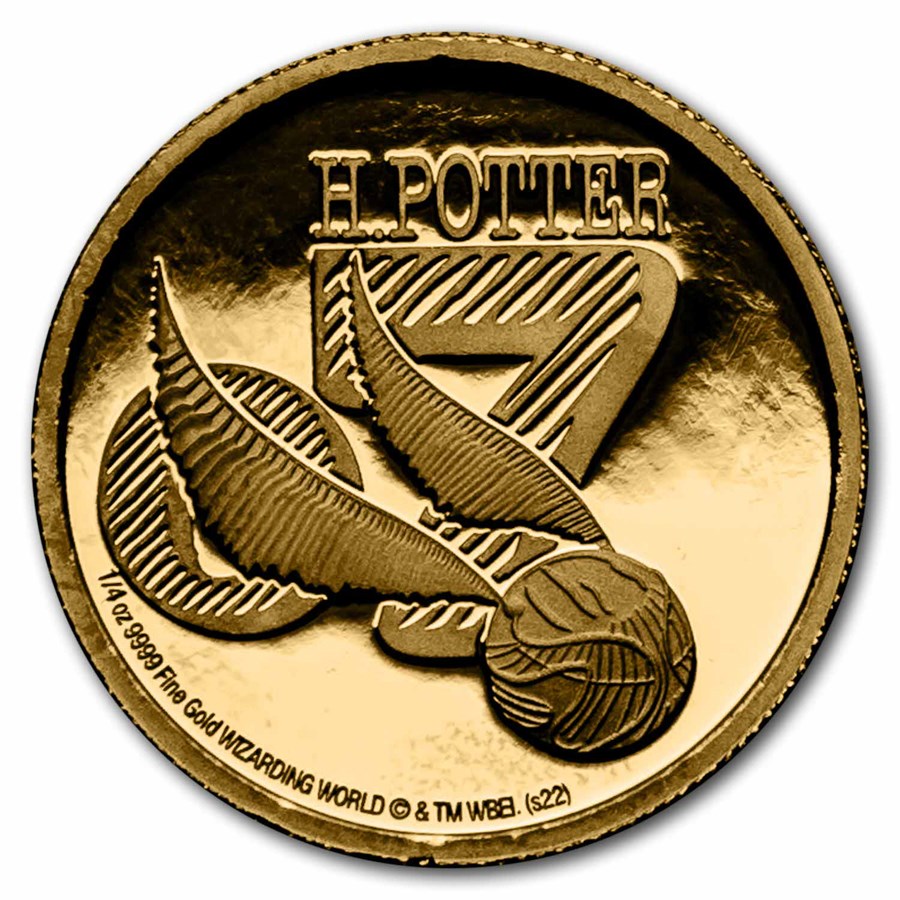 2022 Niue 1/4 oz Proof Gold Harry Potter: The Golden Snitch