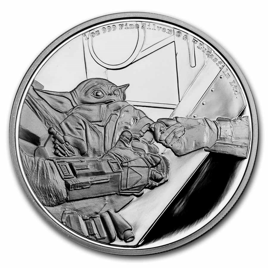 2022 Niue 1 oz Ag $2 Star Wars Classic Grogu (w/Box & COA)