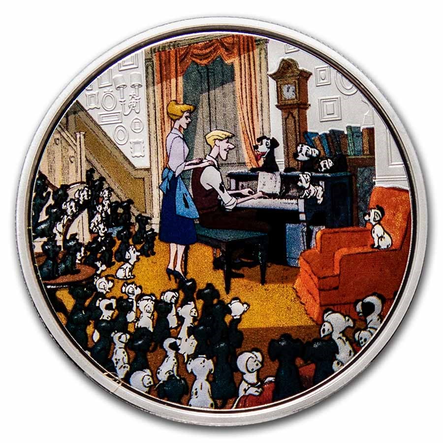 2022 Niue 1 oz Silver $2 101 Dalmatians Series: Plantation