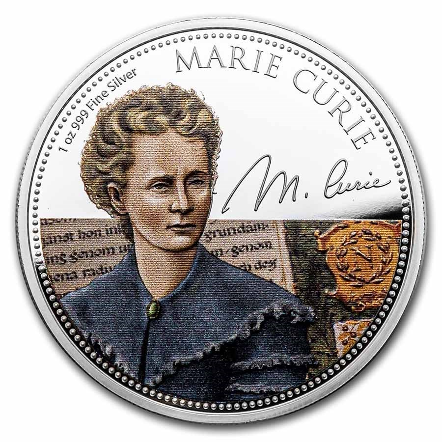 2022 Niue 1 oz Silver $2 Women in History: Marie Curie