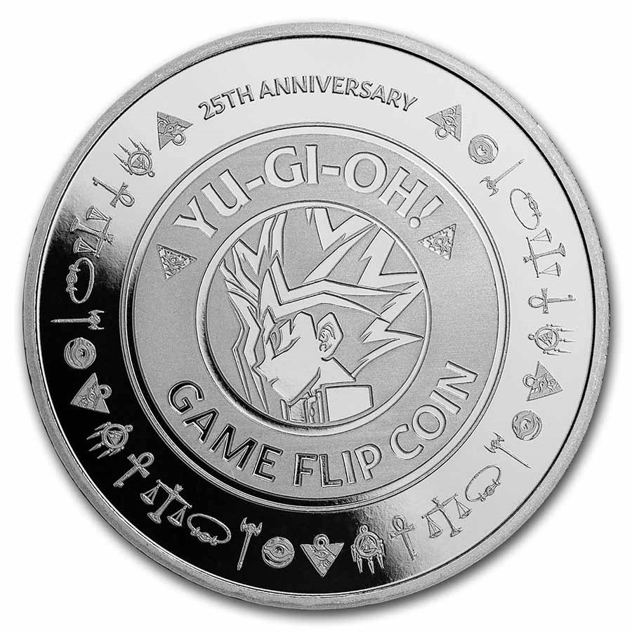 2022 Niue 1 oz Silver $2 Yu-Gi-Oh! Game Flip Coin 25th Anniv BU