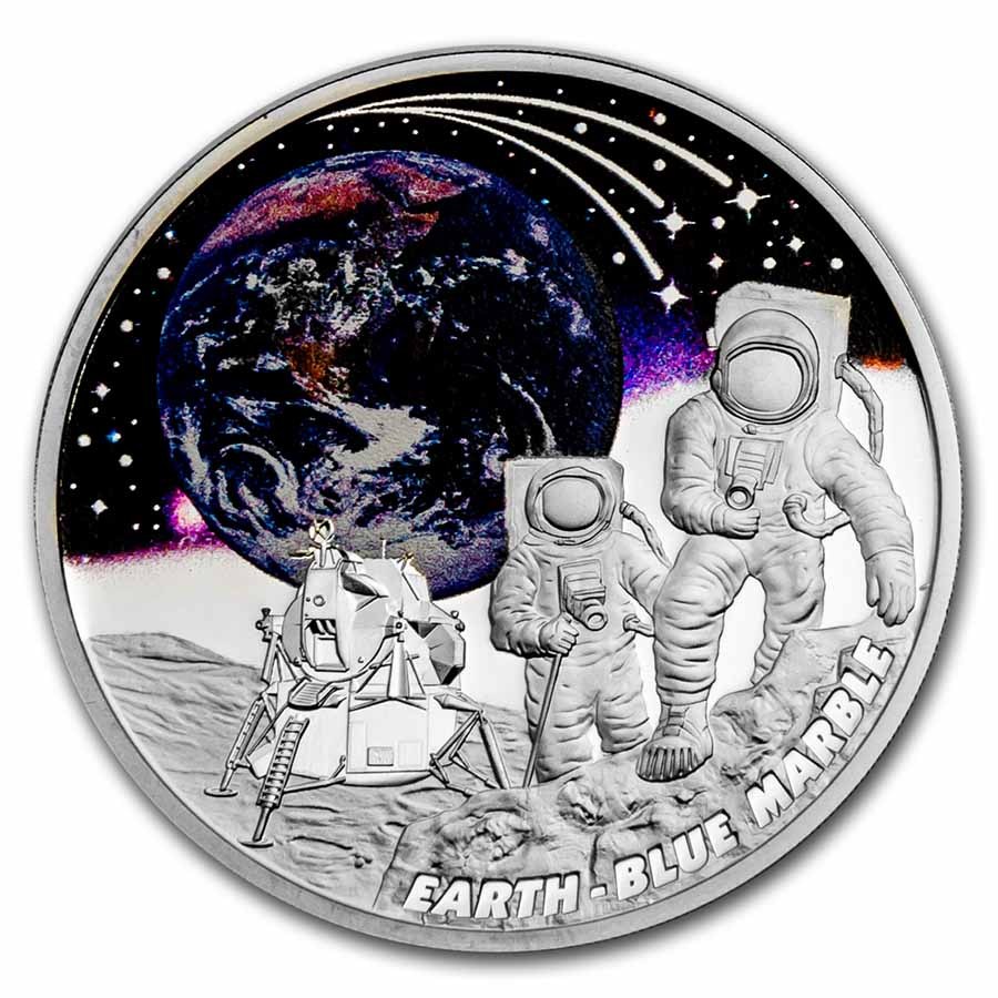 2022 Niue 1 oz Silver Proof Earth Blue Marble