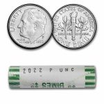 2022-P Roosevelt Dime 50-Coin Roll BU