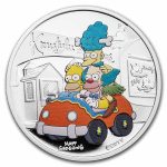 2022-P TUV 1 oz Silver Colorized Simpsons: Krustylu Studios Proof