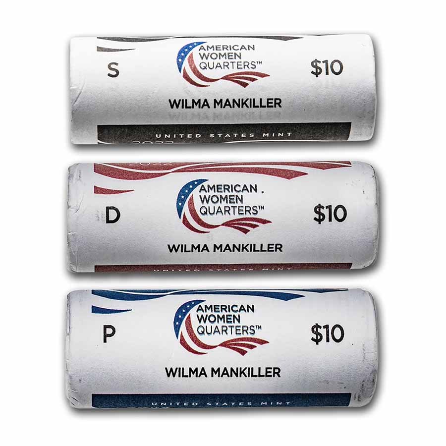2022-PDS Wilma Mankiller Women's Quarter 40-Coin (3 Roll Set) BU