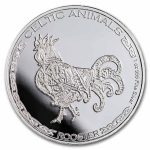 2022 Republic of Chad 1 oz Silver Celtic Animals: Rooster BU
