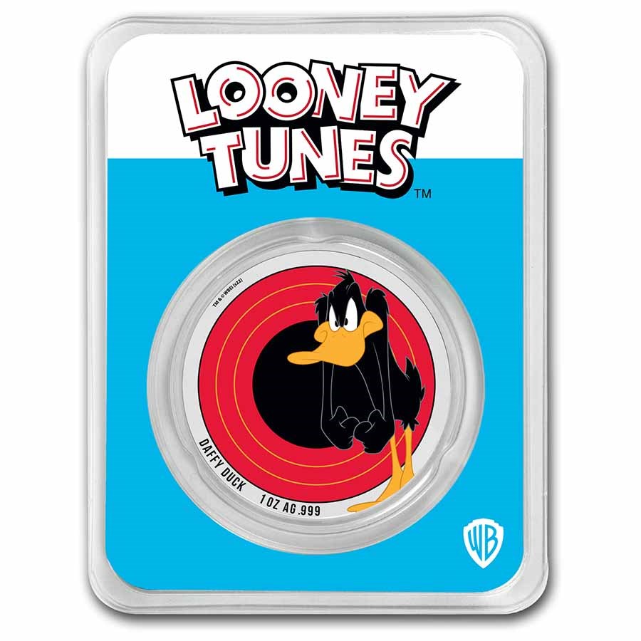 2022 Samoa 1 oz Silver Looney Tunes Daffy Duck Colorized with TEP