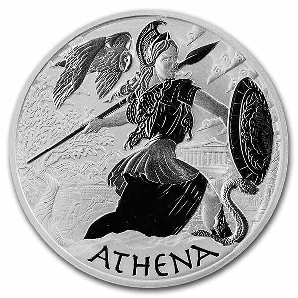 2022 Tuvalu 1 oz Silver Gods of Olympus BU (Athena)
