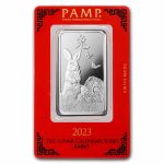 2023 1 oz Silver Bar - PAMP Suisse (Year of the Rabbit)