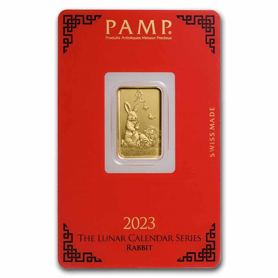 2023 5 gram Gold Bar - PAMP Suisse Year of the Rabbit (In Assay)