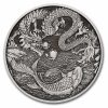 2023 AUS 1 oz Silver Dragon & Koi Antiqued BU (Display Card)