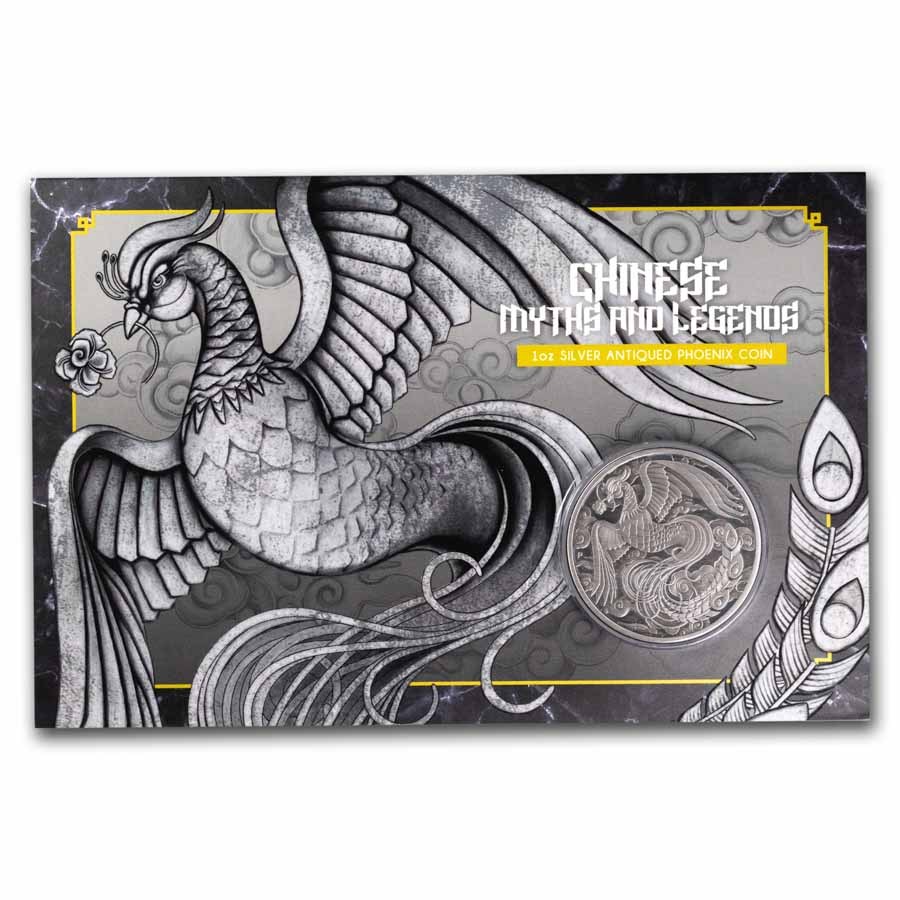 2023 Australia 1 oz Silver Phoenix Antiqued BU (Display Card)