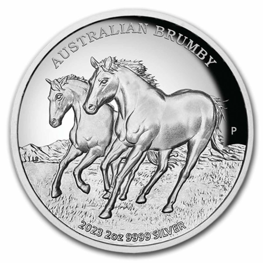 2023 Australia 2 oz Silver Australian Brumby High Relief PF