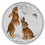 2023 Australia 5 oz Silver Lunar Rabbit BU (Colorized, SIII)