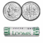2023-D Roosevelt Dime 50-Coin Roll BU