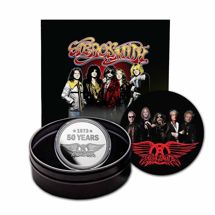 2023 Niue 1 oz Silver $2 Aerosmith 50th Anniversary Proof