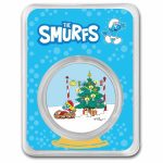 2023 Niue Colorized 1 oz Silver $2 Smurfette Christmas in TEP