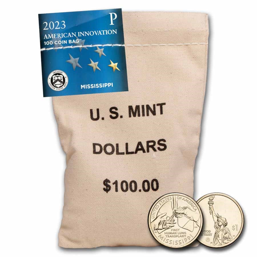 2023-P American Innovation $1 Lung Transplant 100-Coin Bag (MS)