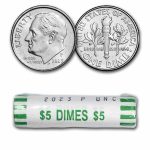 2023-P Roosevelt Dime 50-Coin Roll BU