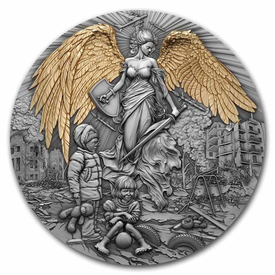 2023 Rep. of Cameroon 2 oz Silver Guardian Angel w/ Box & COA
