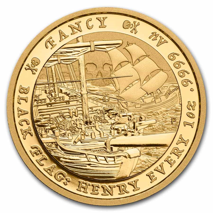 2023 Tuvalu 1 oz Gold Black Flag - The Fancy (w/ Box & COA)