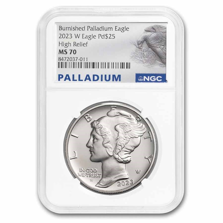 2023-W 1 oz Burnished American Palladium Eagle MS-70 NGC