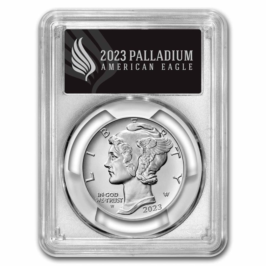 2023-W 1 oz Burnished Palladium Eagle SP-70 PCGS (FDI, Black)