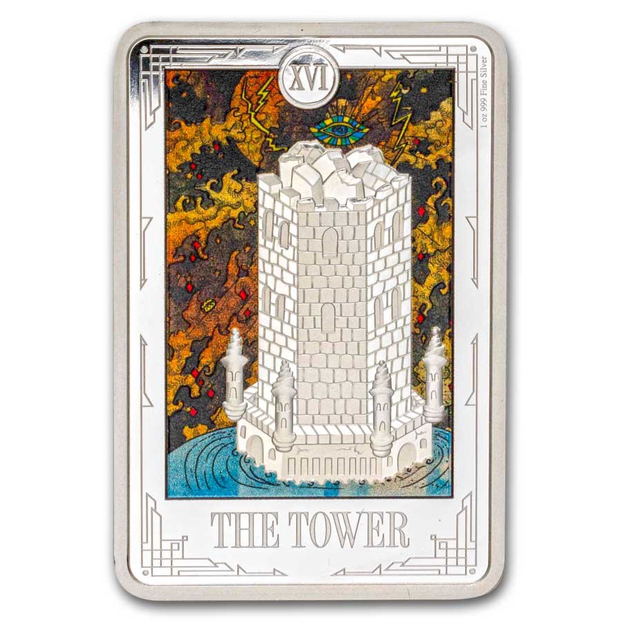 2024 1 oz Silver $2 Tarot Cards: The Tower