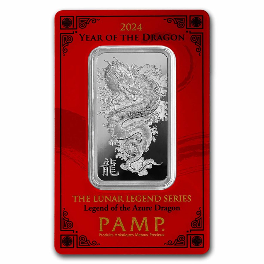 2024 1 oz Silver Bar - PAMP Legend of the Azure Dragon