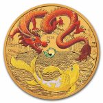 2024 AUS 1 oz Gold Colorized Dragon & Koi (Red Dragon)