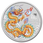 2024 AUS 1 oz Silver Lunar Golden Dragon-ANA Expo Special Card