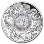 2024 AUS 2 oz Silver Double Dragon with Mother of Pearl PF (Box)