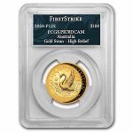 2024 Australia 1 oz Gold Swan PR-70 PCGS DCAM HR (FS, Swan Label)