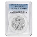 2024 Australia 1 oz Platinum Lunar Dragon MS-70 PCGS