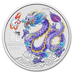 2024 Australia 1 oz Silver Lunar Colorized Lilac Dragon Capsule