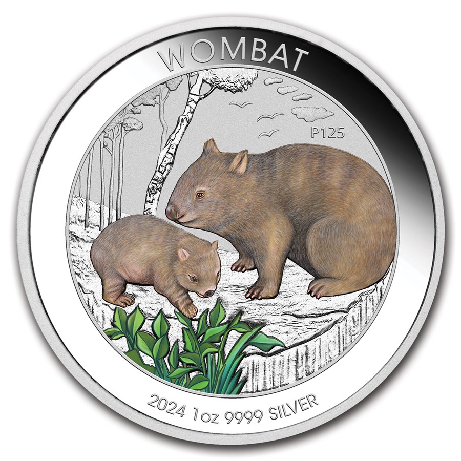 2024 Australia 1 oz Silver Wombat Colorized Proof (In Card)