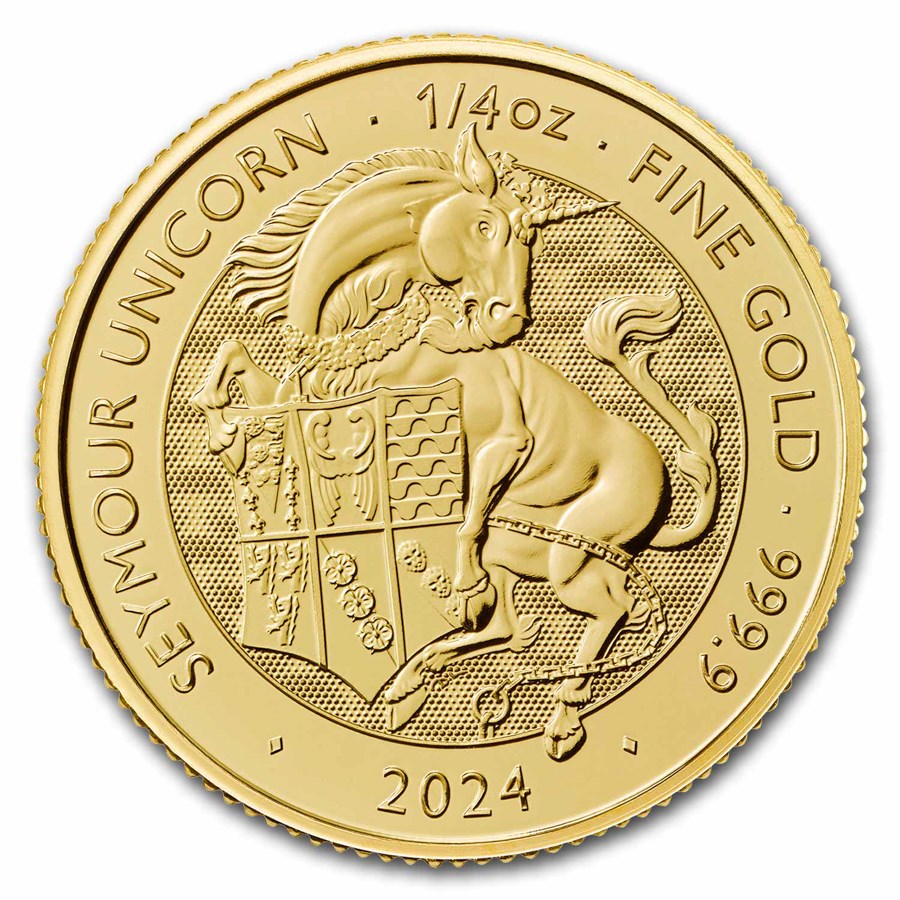 2024 GB 1/4 oz Gold Royal Tudor Beast Seymour Unicorn BU Coin