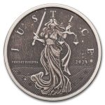 2024 Gibraltar 1 oz Silver Lady Justice Antique