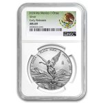 2024 Mexico 1 oz Silver Libertad MS-69 NGC (ER, Coat of Arms)