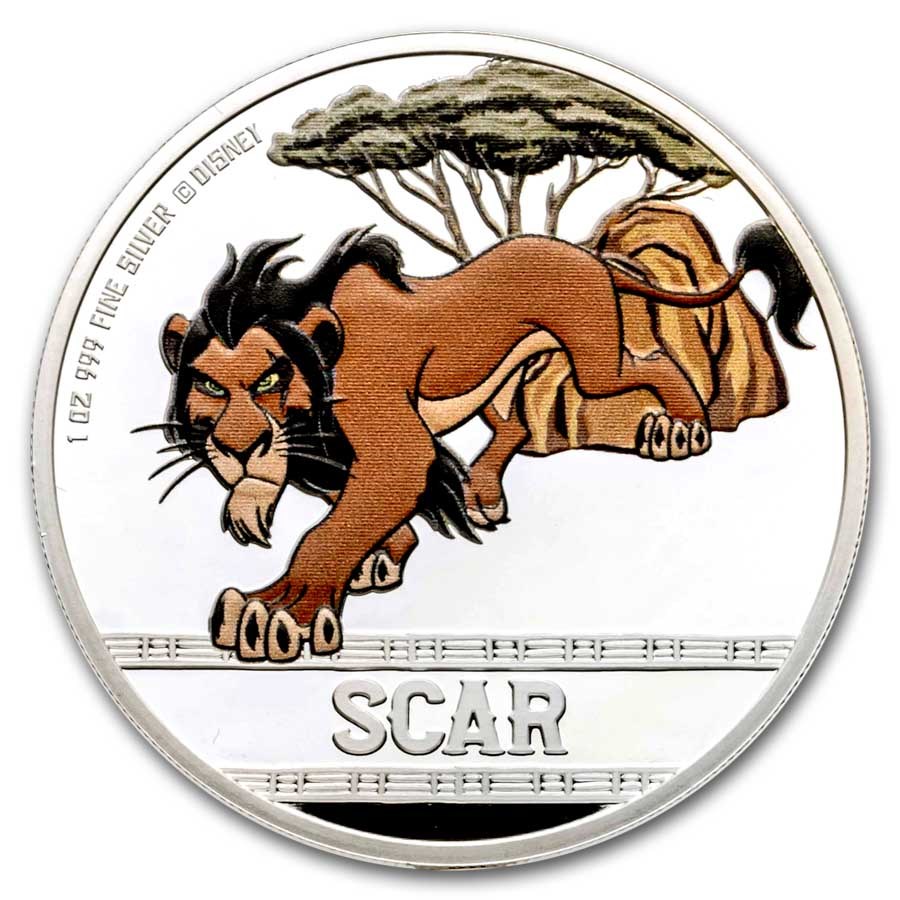 2024 Niue 1 oz Silver $2 Lion King 30th - Scar