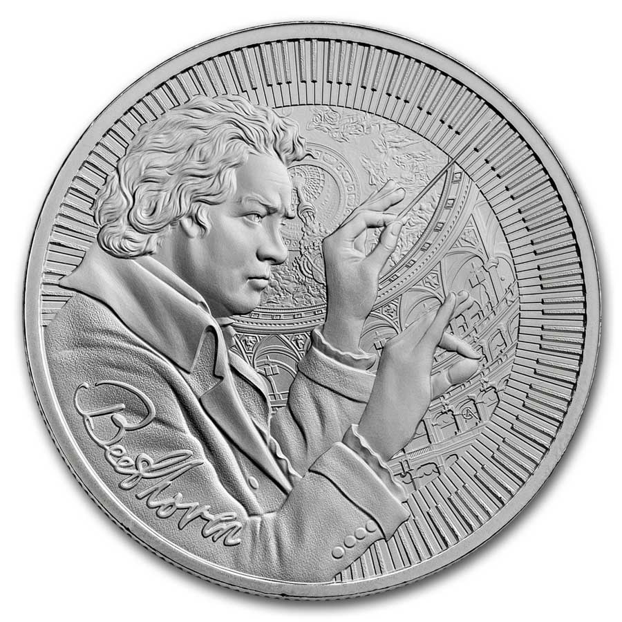 2024 Niue 1 oz Silver Icons of Inspiration: Beethoven BU