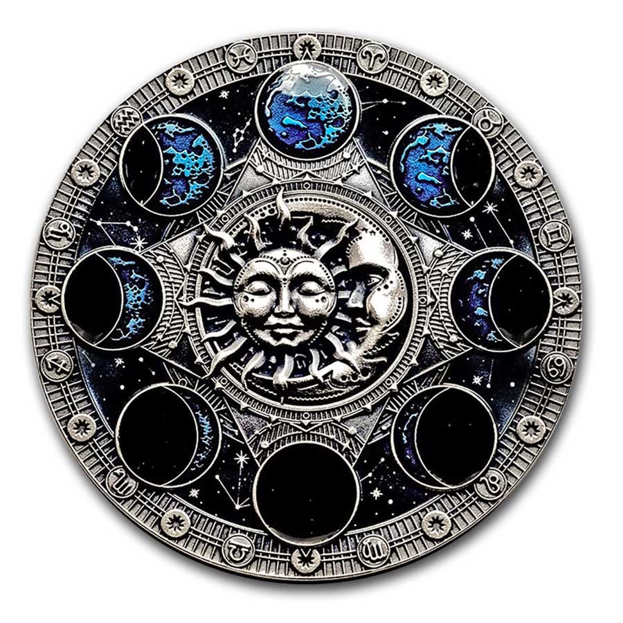 2024 Niue 2 oz Silver Antique Lunar Calendar (with Box & COA)