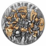 2024 Niue 2 oz Silver Antique Vikings (Gilded) w/ Box & COA