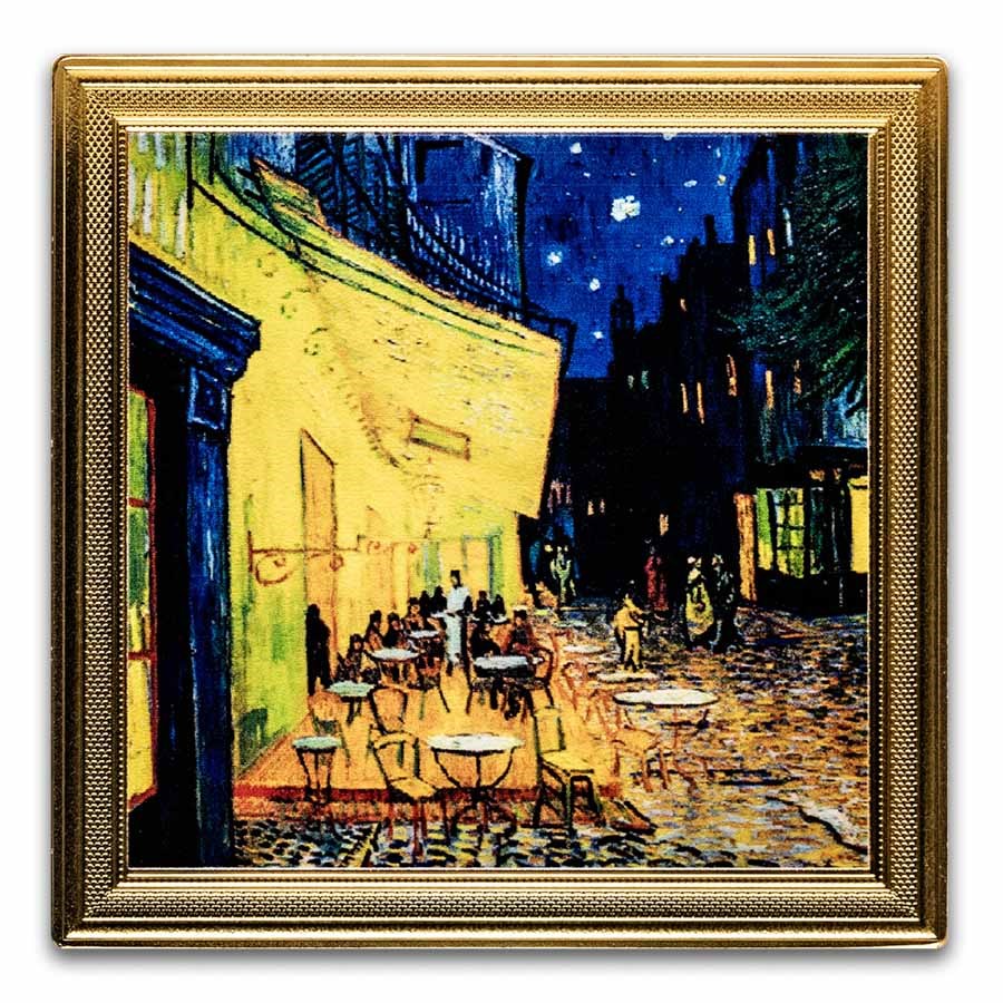 2024 Niue 2 oz Silver Vincent van Gogh; Cafe Terrace at Night