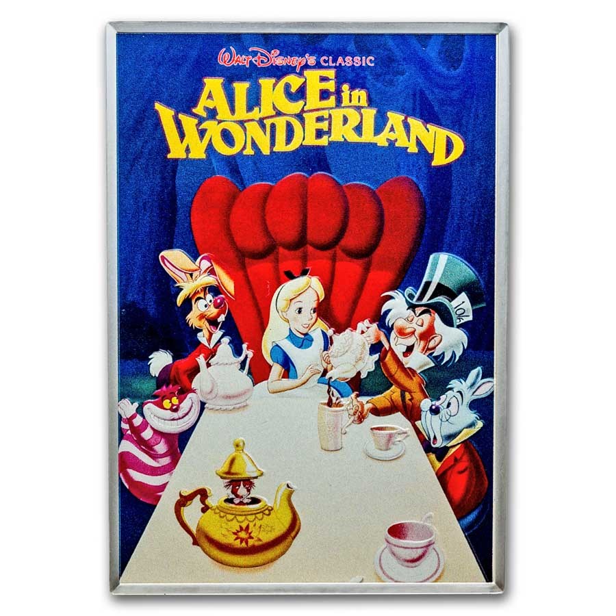 2024 Niue 5 oz Ag $10 Disney Movie Posters: Alice in Wonderland