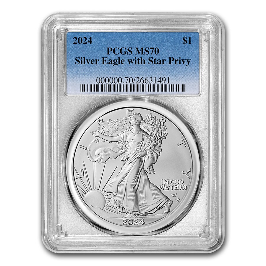 2024-(P) American Silver Eagle Star Privy MS-70 PCGS