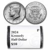 2024-P Kennedy Half Dollar 20-Coin Roll BU (Mint Wrapped)