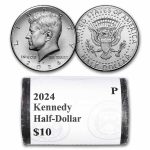2024-P Kennedy Half Dollar 20-Coin Roll BU (Mint Wrapped)