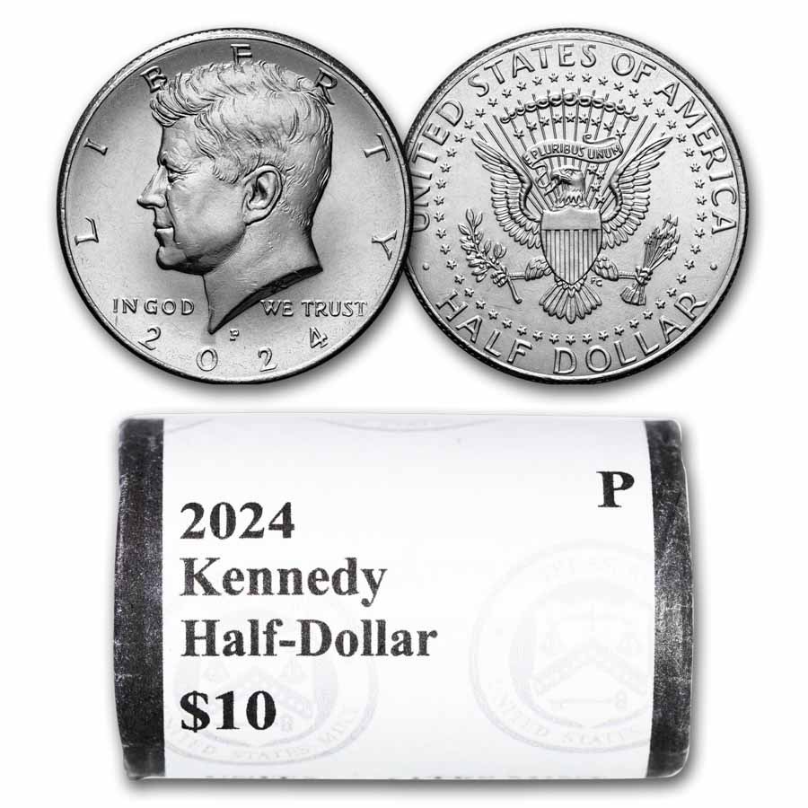 2024-P Kennedy Half Dollar 20-Coin Roll BU (Mint Wrapped)