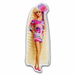 2024 PAMP 1 oz Silver Totally Hair Barbie Shaped & Colorized Coin